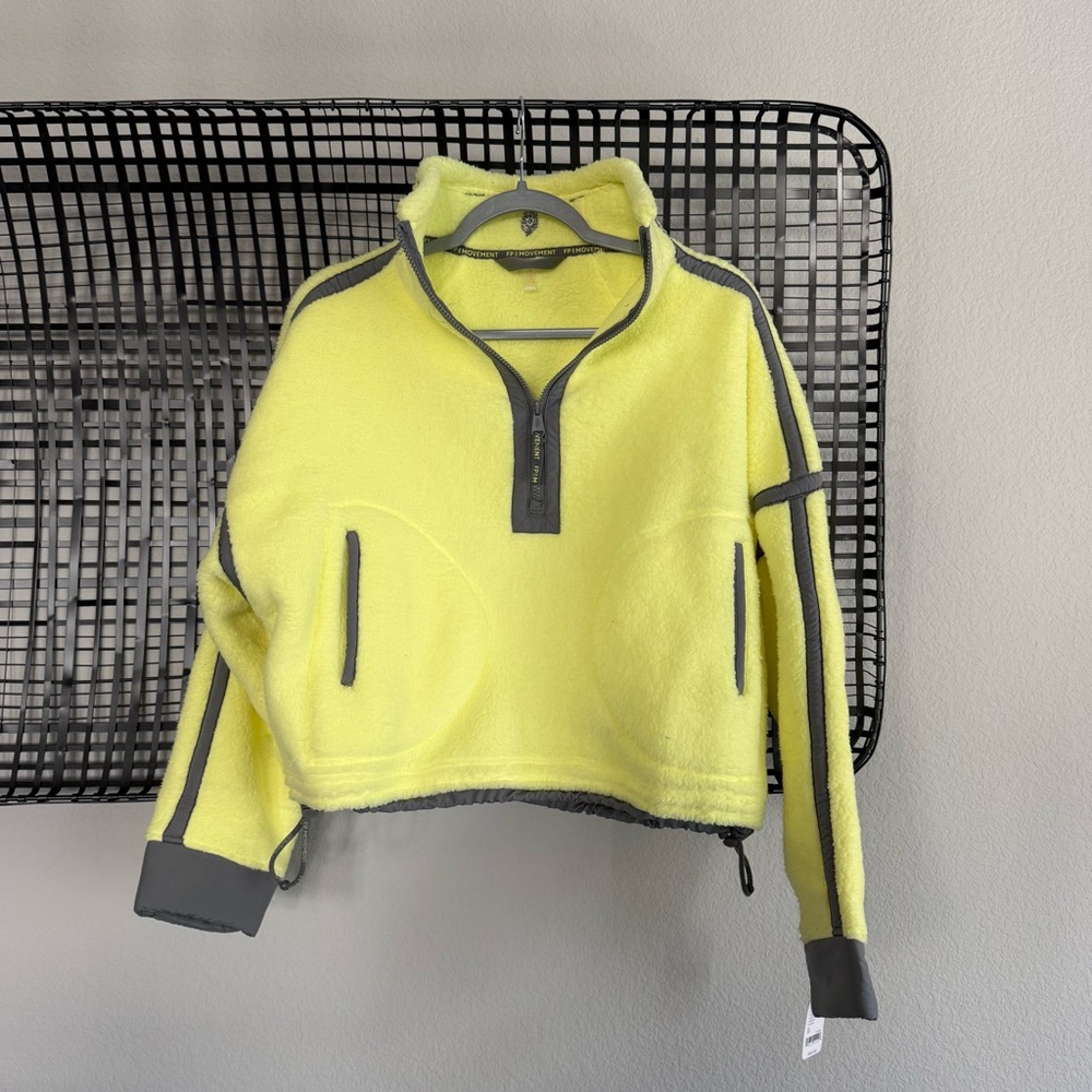 Free people Mountain High Half Zip Fleece sour citrus yellow - Picture 2 of 7